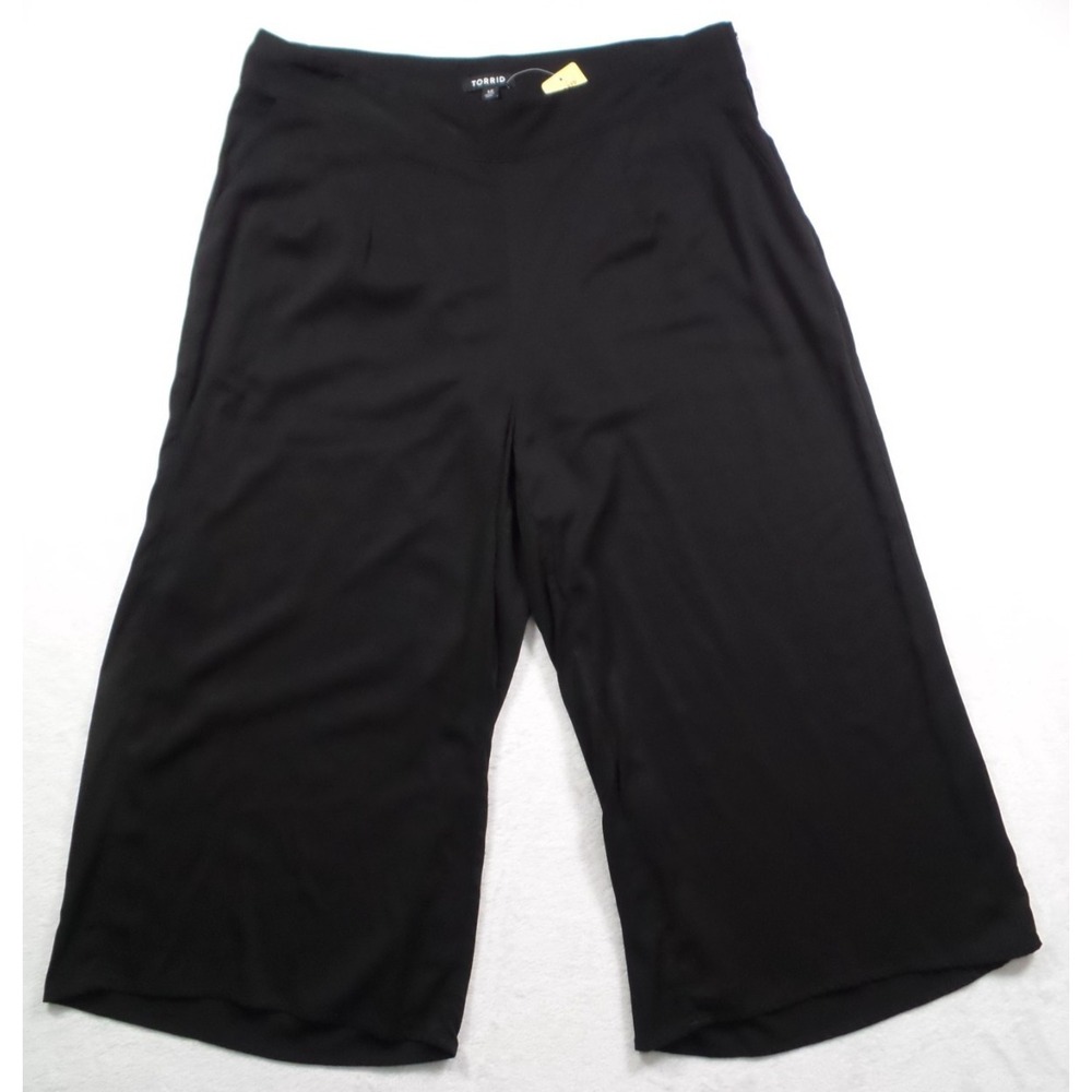 Torrid Pants Womens Size 12 Black Culotte High‎ Rise Stretch Side Zip NWT